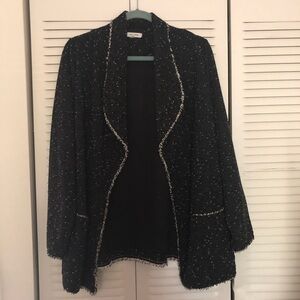 Max Studio Black Boucle-Like Blazer